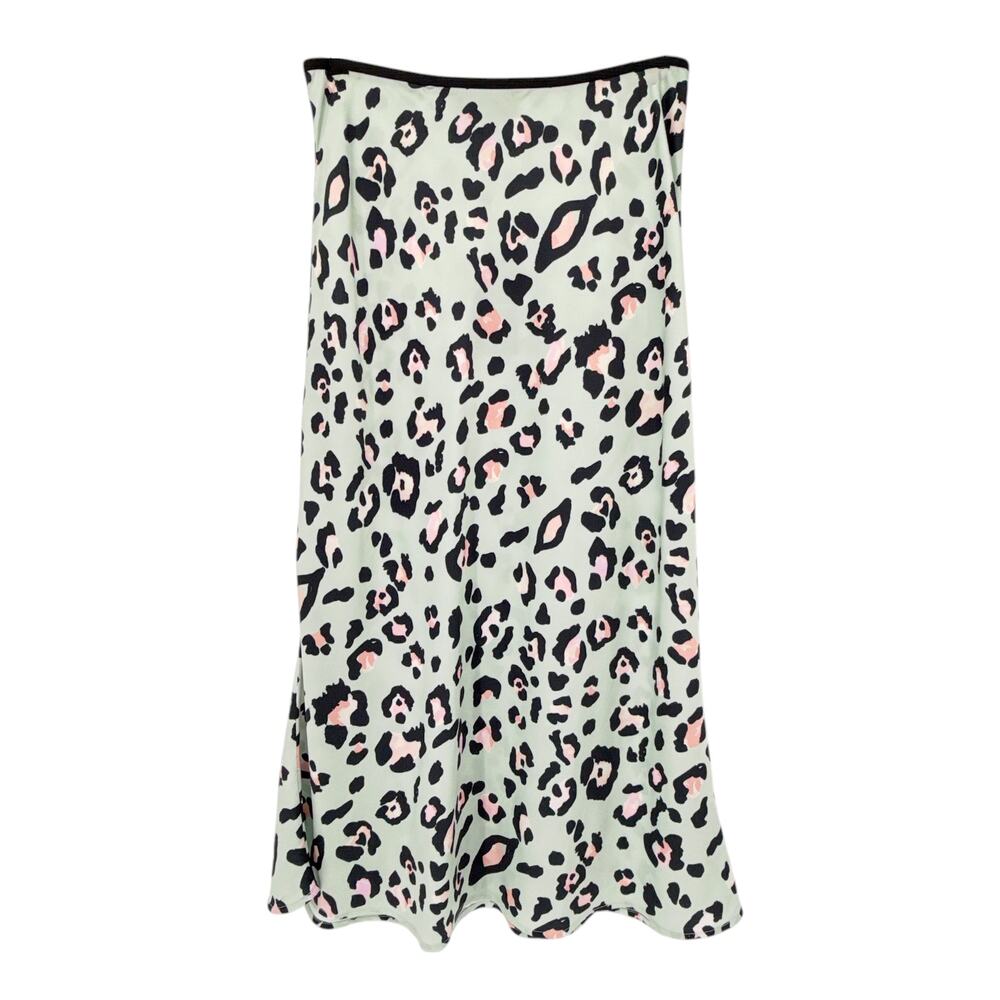 DAVID LERNER Naomi Bias Midi Skirt in Painted Leopard S